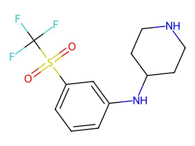 N-(3-((trifluoromethyl)sulfonyl)phenyl)piperidin-4-amine structure