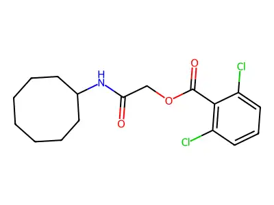 [2-(Cyclooctylamino)-2-oxoethyl] 2,6-dichlorobenzoate structure