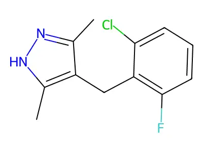 4-(2-chloro-6-fluorobenzyl)-3,5-dimethyl-1H-pyrazole structure