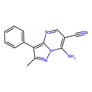 7-Amino-2-methyl-3-phenylpyrazolo[1,5-a]pyrimidine-6-carbonitrile structure