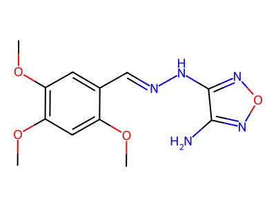 2,4,5-Trimethoxybenzaldehyde 2-(4-amino-1,2,5-oxadiazol-3-yl)hydrazone structure