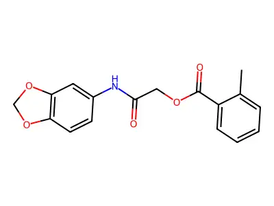 [(2H-1,3-benzodioxol-5-yl)carbamoyl]methyl 2-methylbenzoate structure