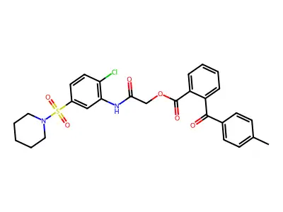2-[[2-Chloro-5-(1-piperidinylsulfonyl)phenyl]amino]-2-oxoethyl 2-(4-methylbenzoyl)benzoate structure