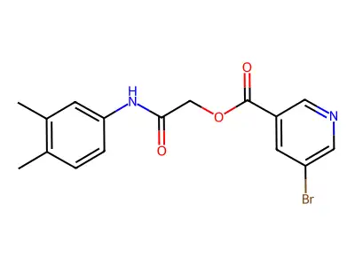 2-[(3,4-Dimethylphenyl)amino]-2-oxoethyl 5-bromopyridine-3-carboxylate structure