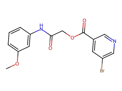 [2-(3-Methoxyanilino)-2-oxoethyl] 5-bromopyridine-3-carboxylate structure