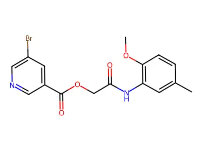 2-[(2-Methoxy-5-methylphenyl)amino]-2-oxoethyl 5-bromopyridine-3-carboxylate structure