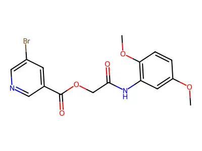 [2-(2,5-Dimethoxyanilino)-2-oxoethyl] 5-bromopyridine-3-carboxylate structure