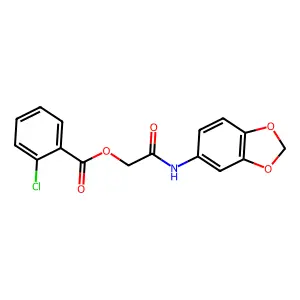 2-(1,3-Benzodioxol-5-ylamino)-2-oxoethyl 2-chlorobenzoate structure