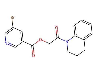 2-(3,4-dihydroquinolin-1(2H)-yl)-2-oxoethyl 5-bromopyridine-3-carboxylate structure