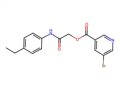[2-(4-Ethylanilino)-2-oxoethyl] 5-bromopyridine-3-carboxylate structure