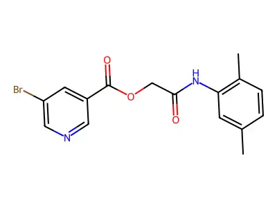 [2-(2,5-Dimethylanilino)-2-oxoethyl] 5-bromopyridine-3-carboxylate structure