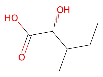 (2R)-2-Hydroxy-3-methylpentanoic acid structure