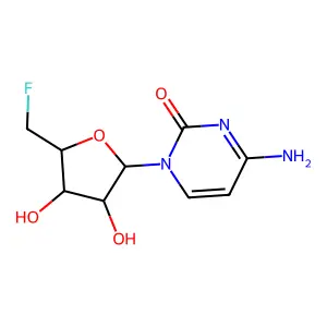 4-Amino-1-[5-(fluoromethyl)-3,4-dihydroxyoxolan-2-yl]pyrimidin-2-one structure