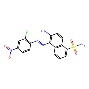 1-Naphthalenesulfonamide, 6-amino-5-(2-(2-chloro-4-nitrophenyl)diazenyl)- structure