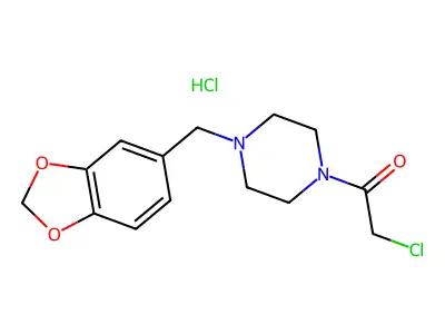 1-[4-(1,3-Benzodioxol-5-ylmethyl)piperazin-1-yl]-2-chloroethanone structure