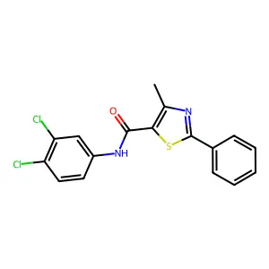 N-(3,4-dichlorophenyl)-4-methyl-2-phenyl-1,3-thiazole-5-carboxamide structure