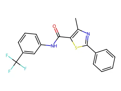 4-methyl-2-phenyl-N-[3-(trifluoromethyl)phenyl]-1,3-thiazole-5-carboxamide structure