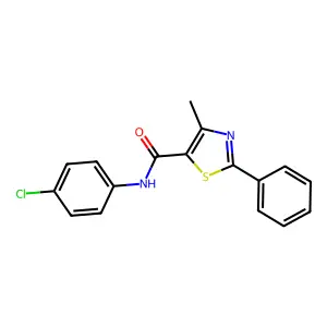 N-(4-chlorophenyl)-4-methyl-2-phenyl-1,3-thiazole-5-carboxamide structure