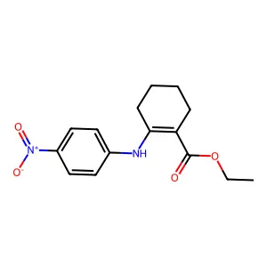 Ethyl 2-(4-nitroanilino)cyclohex-1-ene-1-carboxylate structure