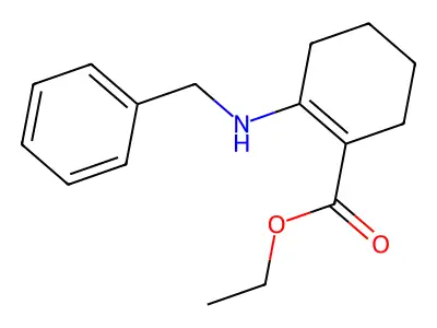 Ethyl 2-((benzyl)amino)cyclohexene-1-carboxylate structure
