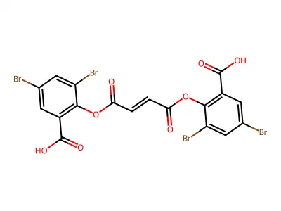 2,2'-(Fumaroylbis(oxy))bis(3,5-dibromobenzoic acid) structure