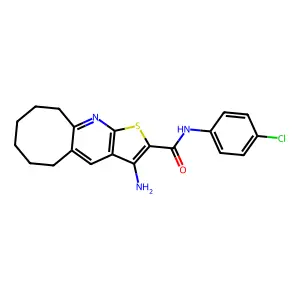 3-amino-N-(4-chlorophenyl)-5,6,7,8,9,10-hexahydrocycloocta[b]thieno[3,2-e]pyridine-2-carboxamide structure