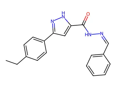 (Z)-N'-benzylidene-3-(4-ethylphenyl)-1H-pyrazole-5-carbohydrazide structure