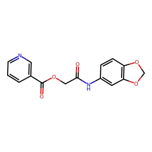 2-(Benzo[d][1,3]dioxol-5-ylamino)-2-oxoethyl nicotinate structure