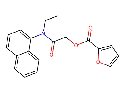 [2-[Ethyl(naphthalen-1-yl)amino]-2-oxoethyl] furan-2-carboxylate structure