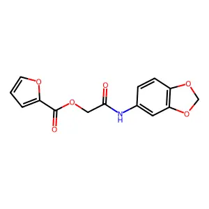 2-(1,3-Benzodioxol-5-ylamino)-2-oxoethyl 2-furoate structure