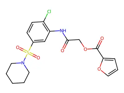 [2-(2-Chloro-5-piperidin-1-ylsulfonylanilino)-2-oxoethyl] furan-2-carboxylate structure