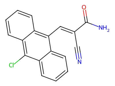 3-(10-Chloroanthracen-9-yl)-2-cyanoprop-2-enamide structure