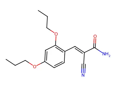 2-Cyano-3-(2,4-dipropoxyphenyl)prop-2-enamide structure