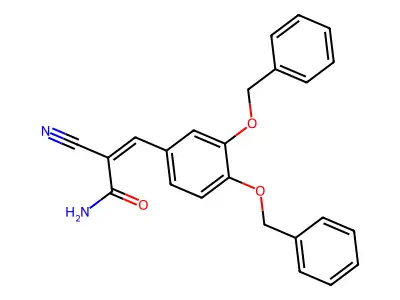 (Z)-3-[3,4-bis(phenylmethoxy)phenyl]-2-cyanoprop-2-enamide structure