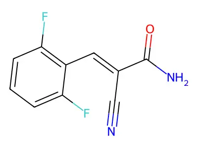 2-Cyano-3-(2,6-difluorophenyl)prop-2-enamide structure