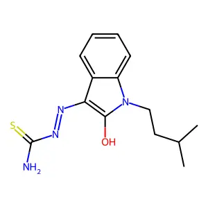 [2-hydroxy-1-(3-methylbutyl)indol-3-yl]iminothiourea structure