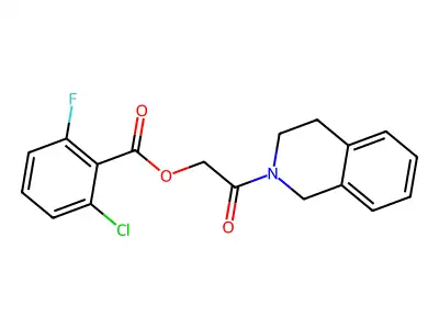 [2-(3,4-dihydro-1H-isoquinolin-2-yl)-2-oxoethyl] 2-chloro-6-fluorobenzoate structure
