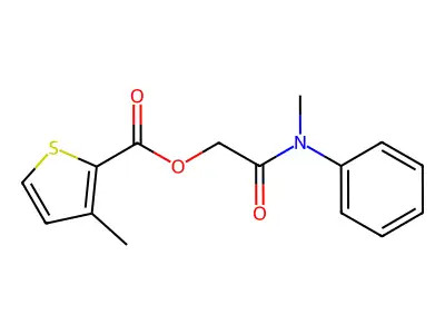 2-(Methyl(phenyl)amino)-2-oxoethyl 3-methylthiophene-2-carboxylate structure
