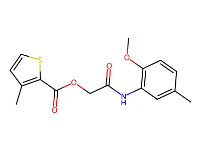[(2-Methoxy-5-methylphenyl)carbamoyl]methyl 3-methylthiophene-2-carboxylate structure