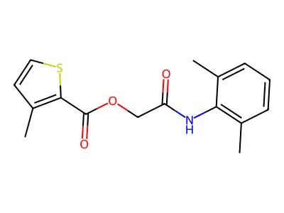 2-((2,6-Dimethylphenyl)amino)-2-oxoethyl 3-methylthiophene-2-carboxylate structure