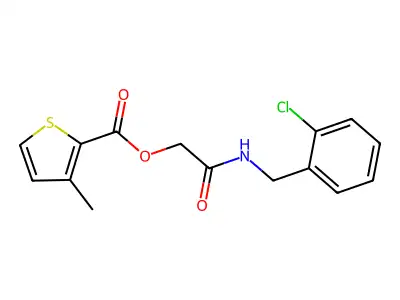 2-((2-Chlorobenzyl)amino)-2-oxoethyl 3-methylthiophene-2-carboxylate structure