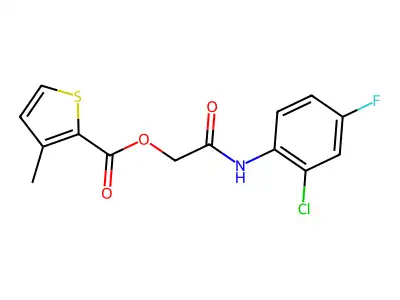 2-((2-Chloro-4-fluorophenyl)amino)-2-oxoethyl 3-methylthiophene-2-carboxylate structure