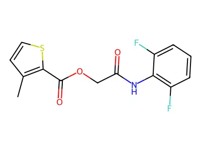 2-((2,6-Difluorophenyl)amino)-2-oxoethyl 3-methylthiophene-2-carboxylate structure