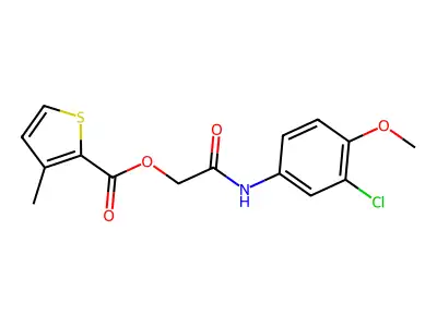 2-((3-Chloro-4-methoxyphenyl)amino)-2-oxoethyl 3-methylthiophene-2-carboxylate structure