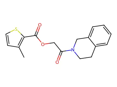 [2-(3,4-dihydro-1H-isoquinolin-2-yl)-2-oxoethyl] 3-methylthiophene-2-carboxylate structure