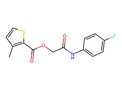 2-((4-Fluorophenyl)amino)-2-oxoethyl 3-methylthiophene-2-carboxylate structure