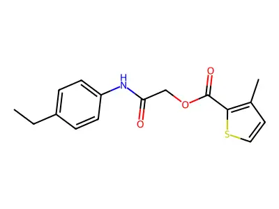 [2-(4-Ethylanilino)-2-oxoethyl] 3-methylthiophene-2-carboxylate structure