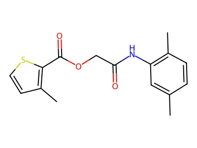 2-((2,5-Dimethylphenyl)amino)-2-oxoethyl 3-methylthiophene-2-carboxylate structure
