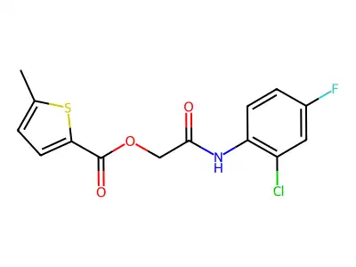 [2-(2-Chloro-4-fluoroanilino)-2-oxoethyl] 5-methylthiophene-2-carboxylate structure