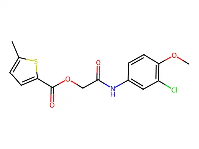 [2-(3-Chloro-4-methoxyanilino)-2-oxoethyl] 5-methylthiophene-2-carboxylate structure
